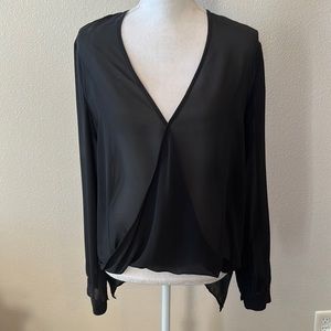WAYF Black Sheer Top
